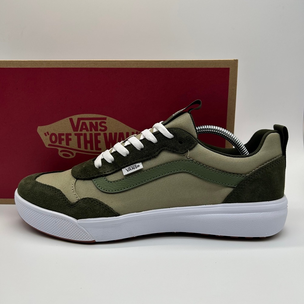 Vans Range EXP Shoes Men 10.5 Green Sport Block Elm Grape Leaf Suede Sneakers
